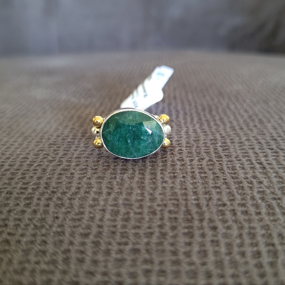 Shivam Faceted Emerald💚 Colored Beryl Statement Ring💍 - NWT - Picture 2 of 16